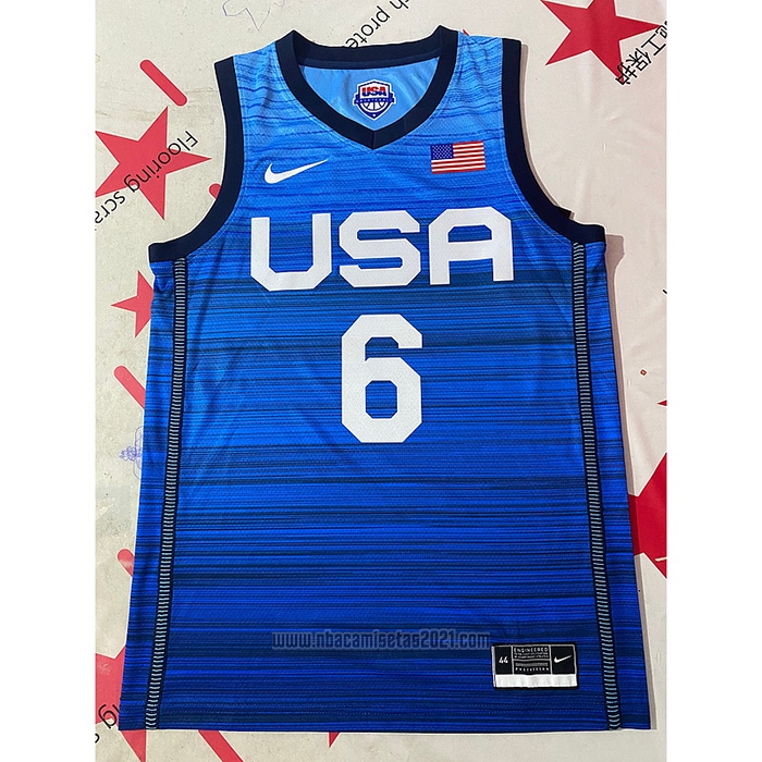 Camiseta USA 2021 Damian Lillard #6 Azul